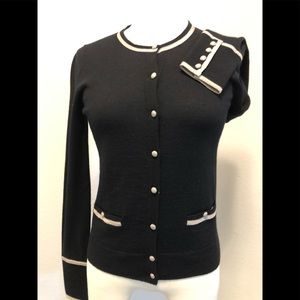J. Crew Black & Taupe Cardigan Sweater